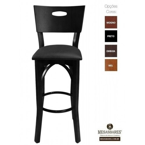 Conjunto de Bistrô Mesa Alta de Madeira Com 2 Banquetas Embuia - Cod: 85672